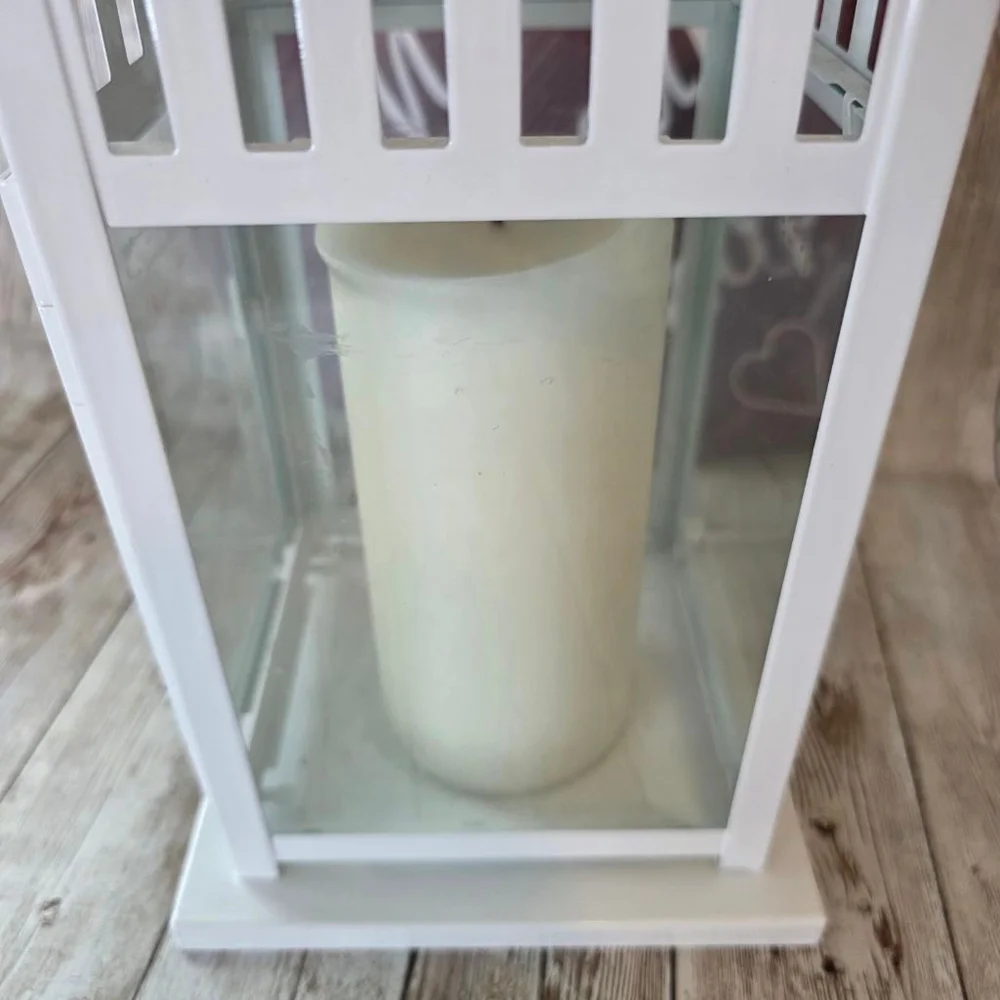 White Lantern With Candle
